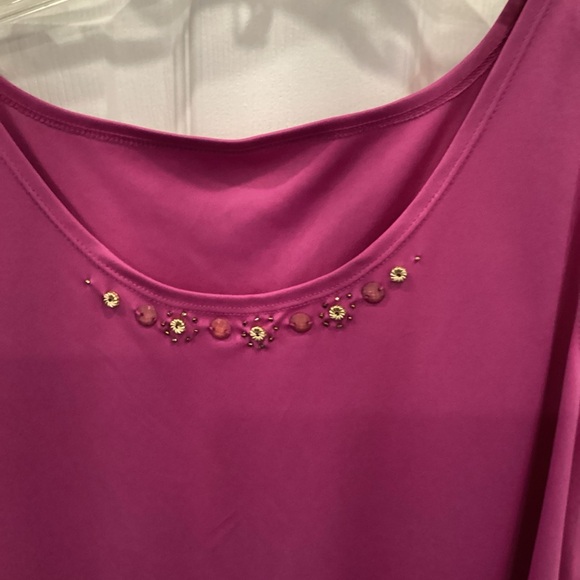 Alfred Dunner Fuchsia Textured Jacket and Top Set - Picture 7 of 8